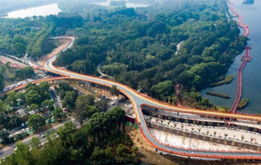 南湖大道跨线桥彩色防滑路面工程